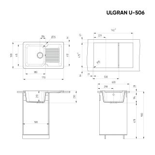 Кухонная мойка Ulgran Classic U-506-308 чёрный